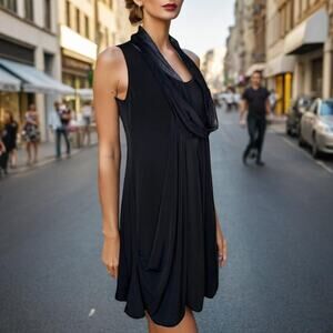 Gershon Bram Lagenlook Sleeveless Cowl Neck Shift Dress